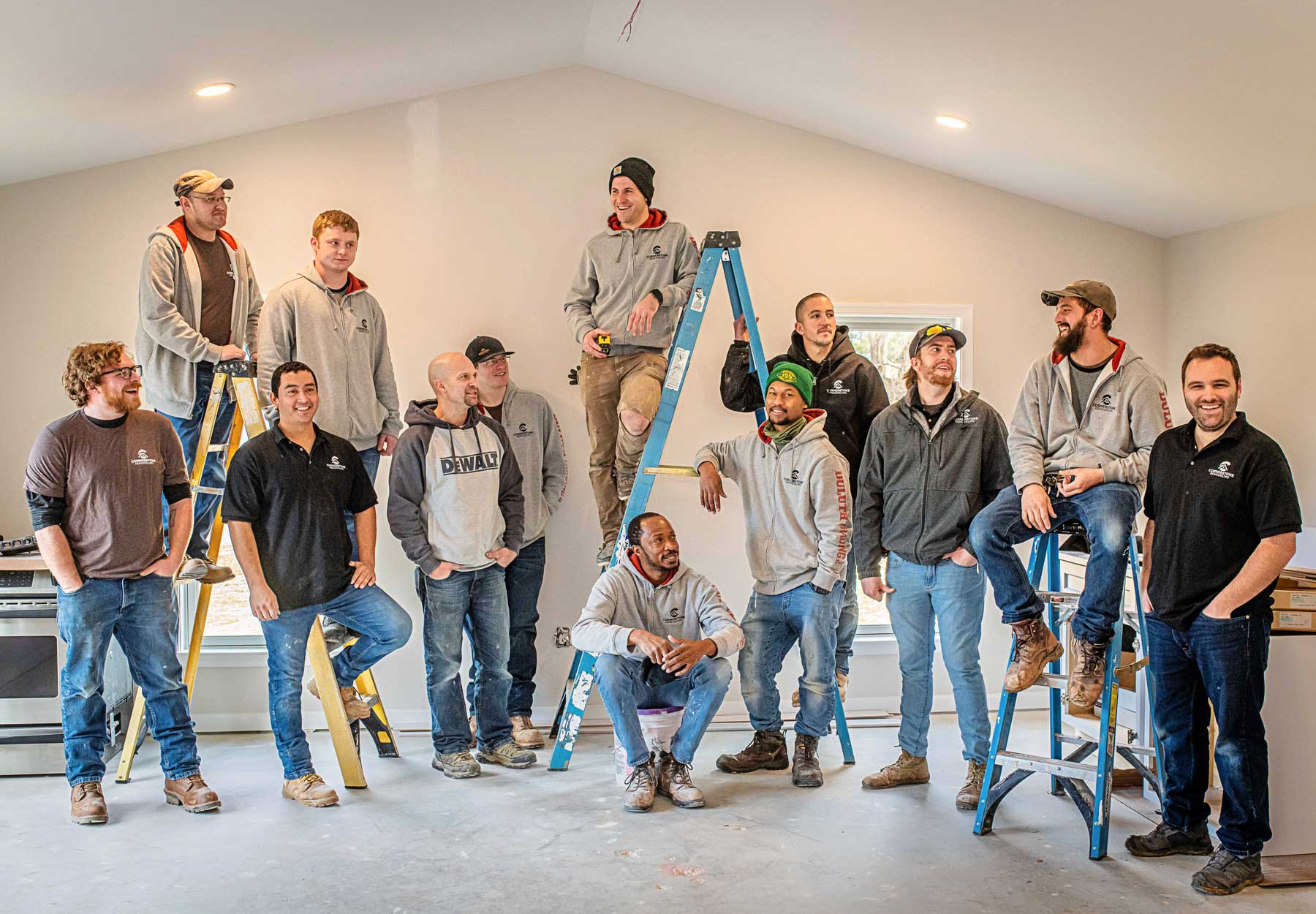 Cornerstone Remodeling team on a residential remodeling project
